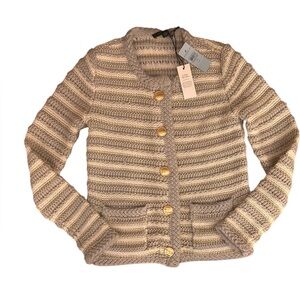 Ann Taylor Button Up Sweater with Gold Accents